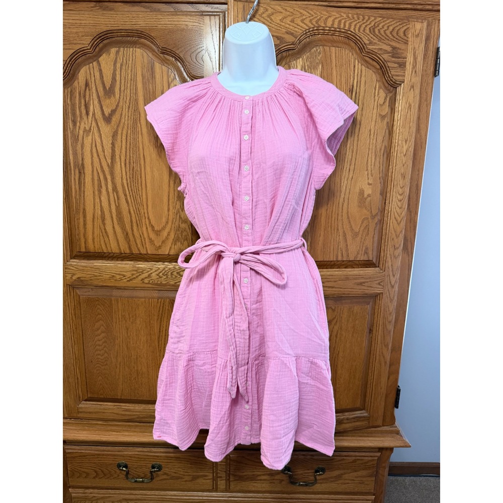 Xirena‎ Jude Dress XS Pink Lilac Cotton Gauze Button Front Mini Flutter NWT